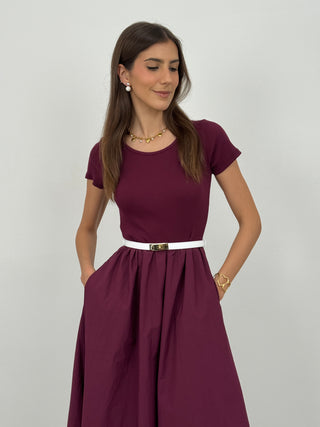 Abito Lungo So Chic Burgundy