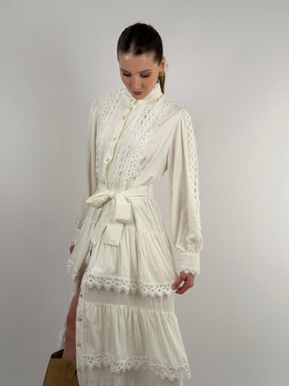 Abito Lungo Chemisier Bianco