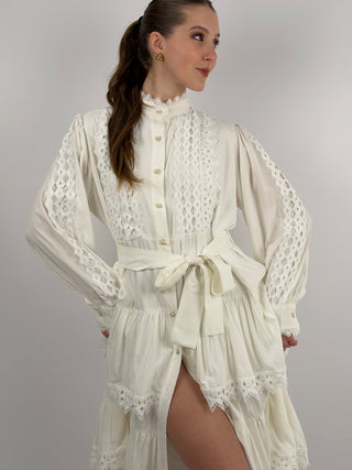 Abito Lungo Chemisier Bianco