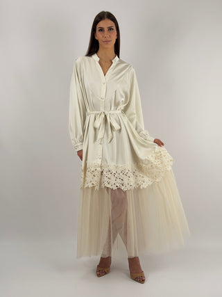 Abito Lungo Chemisier Panna