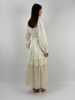 Abito Lungo Chemisier Panna