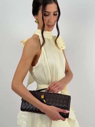 Abito in Chiffon con Volant Avorio