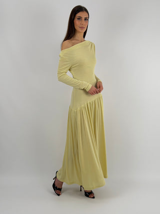 Abito Lungo in Jersey Giallo