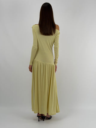 Abito Lungo in Jersey Giallo