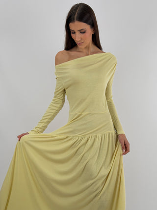 Abito Lungo in Jersey Giallo