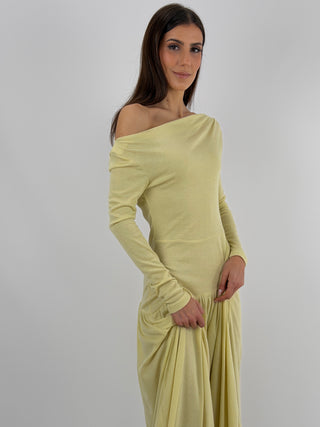 Abito Lungo in Jersey Giallo