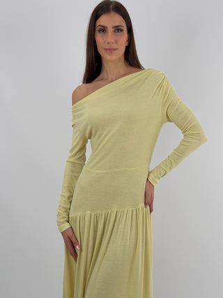 Abito Lungo in Jersey Giallo