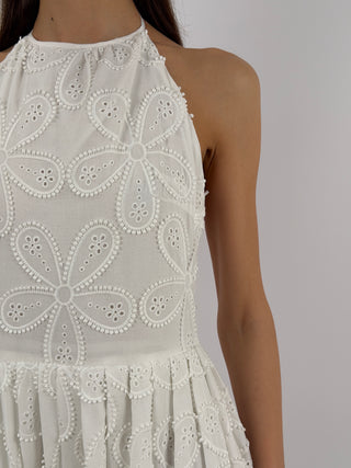 Abito in Pizzo Sangallo Bianco Lumina