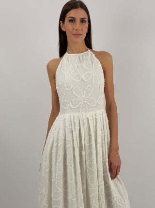 Abito in Pizzo Sangallo Bianco Lumina