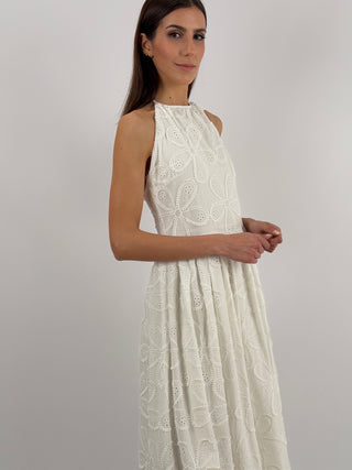 Abito in Pizzo Sangallo Bianco Lumina