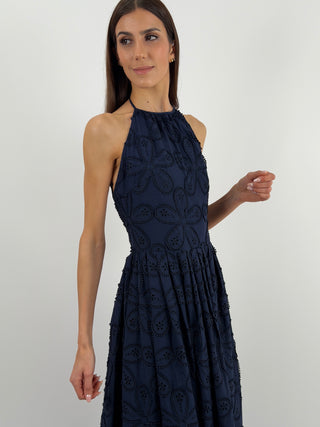 Abito in Pizzo Sangallo Blu Lumina