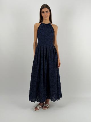 Abito in Pizzo Sangallo Blu Lumina