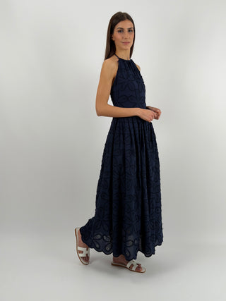 Abito in Pizzo Sangallo Blu Lumina