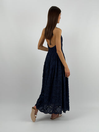 Abito in Pizzo Sangallo Blu Lumina