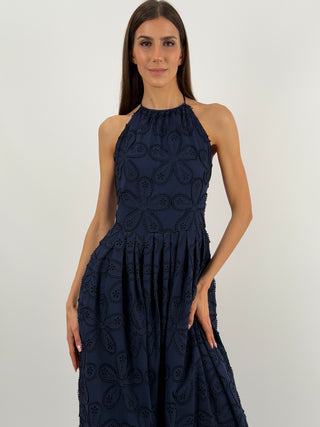 Abito in Pizzo Sangallo Blu Lumina