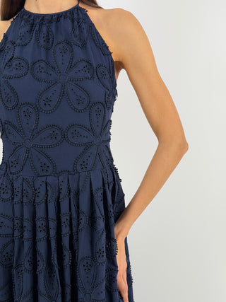 Abito in Pizzo Sangallo Blu Lumina