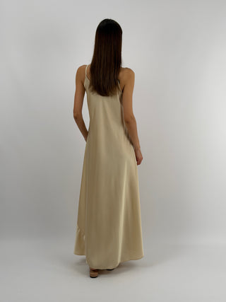 Abito Lungo in Satin Champagne