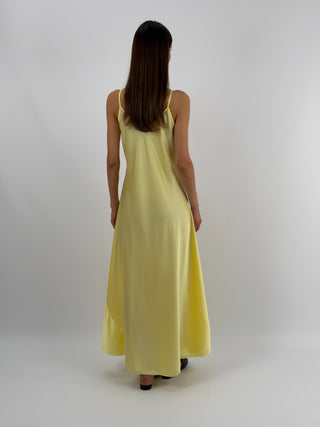Abito Lungo in Satin Giallo