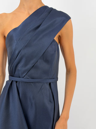 Robe Longue à Volant Bleue