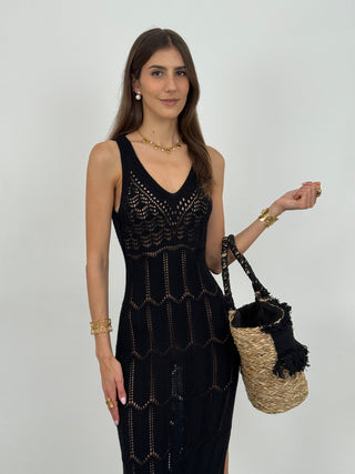 Abito Crochet Tropez Nero