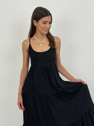Abito Lungo a Balze Mi Amor Nero