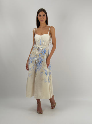 Abito con Fiori Azzurri
