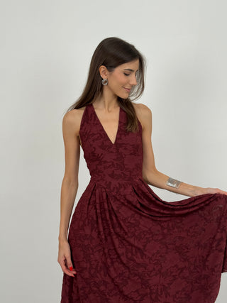 Abito Midi Jane Bordeaux