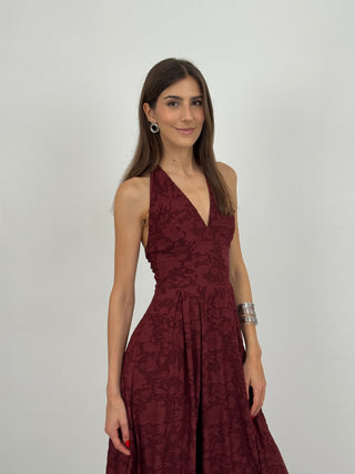 Abito Midi Jane Bordeaux