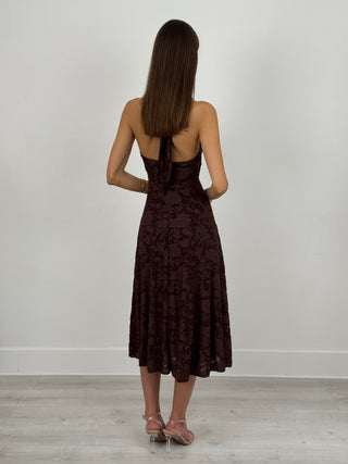 Abito Midi Jane Marrone