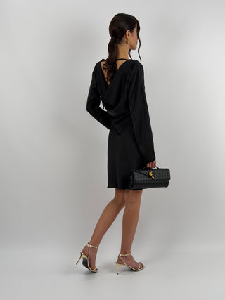 Abito Corto Satin Nero