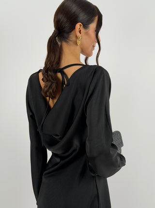 Abito Corto Satin Nero