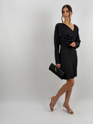 Abito Corto Satin Nero