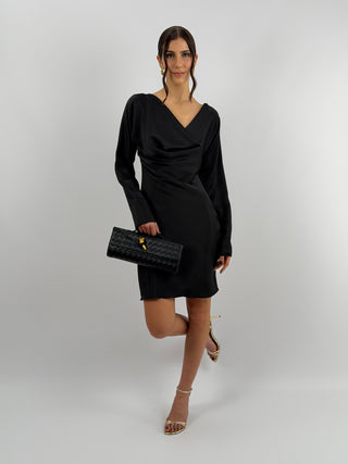 Abito Corto Satin Nero