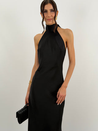 Abito Lungo Halter Nero