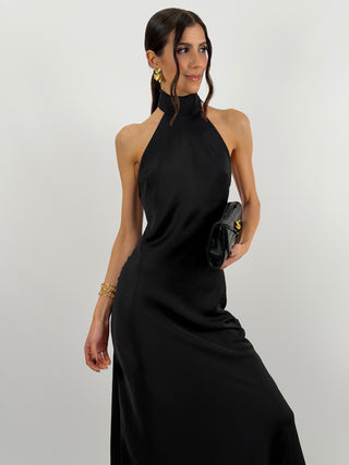 Abito Lungo Halter Nero