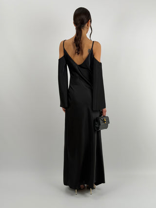 Abito Lungo con Spalle Scoperte Nero