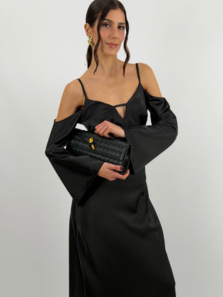 Abito Lungo con Spalle Scoperte Nero