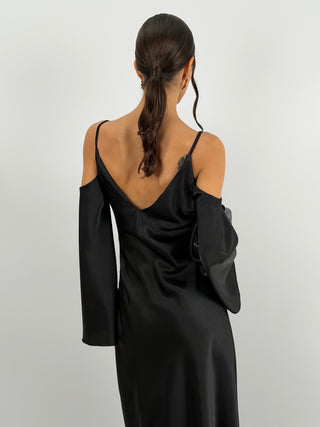 Abito Lungo con Spalle Scoperte Nero