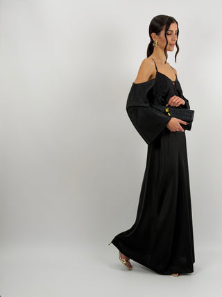 Abito Lungo con Spalle Scoperte Nero