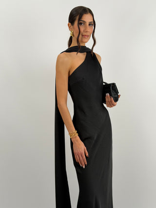 Abito Lungo Monospalla Nero