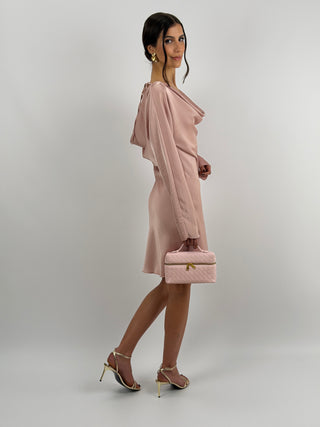 Abito Corto Satin Rosa