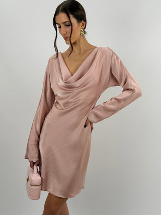 Abito Corto Satin Rosa