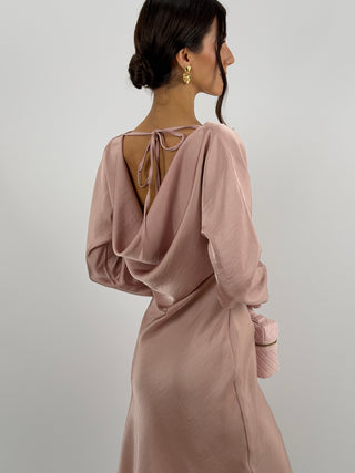 Abito Corto Satin Rosa