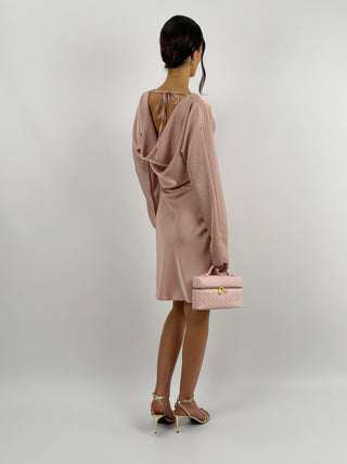 Abito Corto Satin Rosa