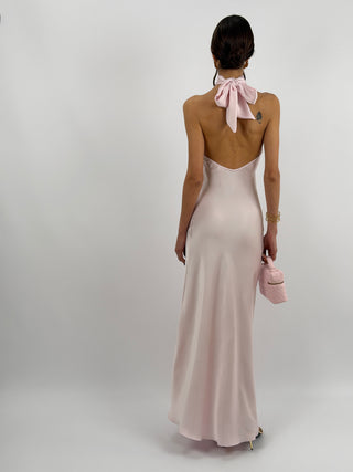 Abito Lungo Halter Rosa