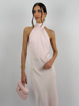 Abito Lungo Halter Rosa