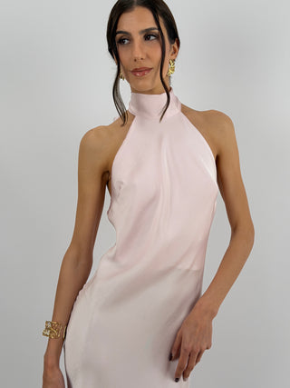 Abito Lungo Halter Rosa