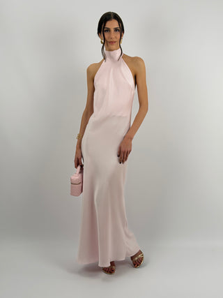Abito Lungo Halter Rosa