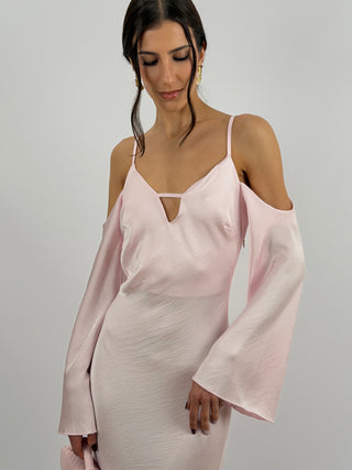 Abito Lungo con Spalle Scoperte Rosa