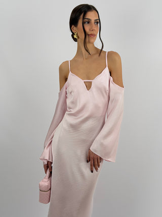 Abito Lungo con Spalle Scoperte Rosa
